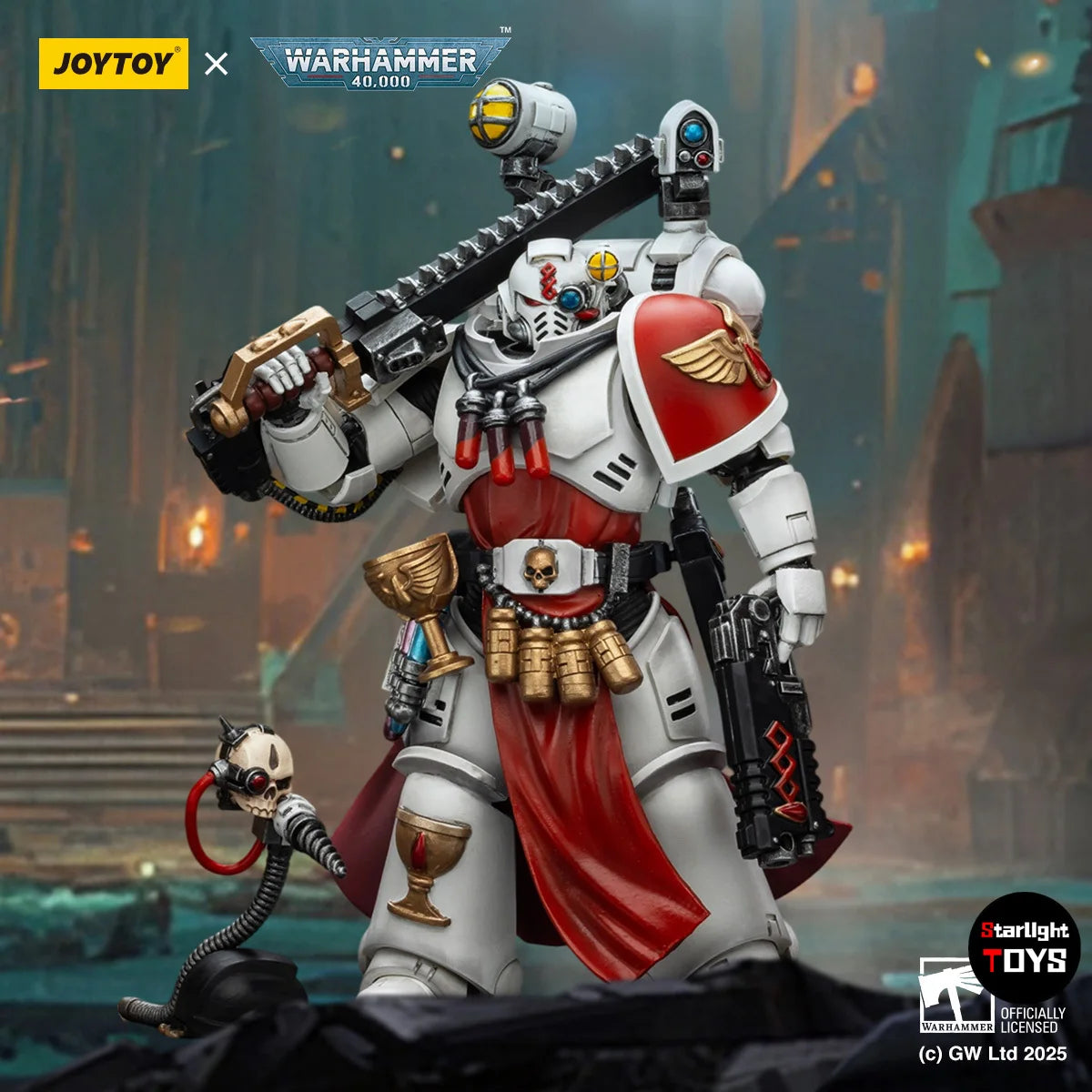 JOYTOY 1/18 Action Figure Warhammer 40K Blood Angels Sanguinary Priest with Heavy Bolt Pistol Chainsword Narthecium