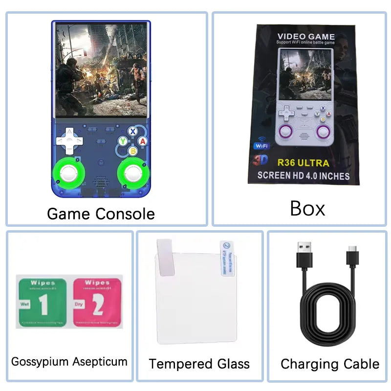 2026Linux System New R36 ULTRA Open Source Video Game Console 4 0inch IPS Handheld Game 64G 20000 Plus Games Retro Pocket Player