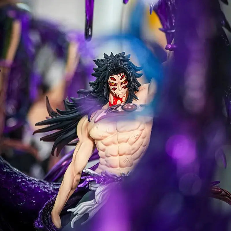 In Stock 45cm Demon Slayer Anime Figure Kokushibo Figures Pvc Statue Room Decoration Collection Model Gifts Toys