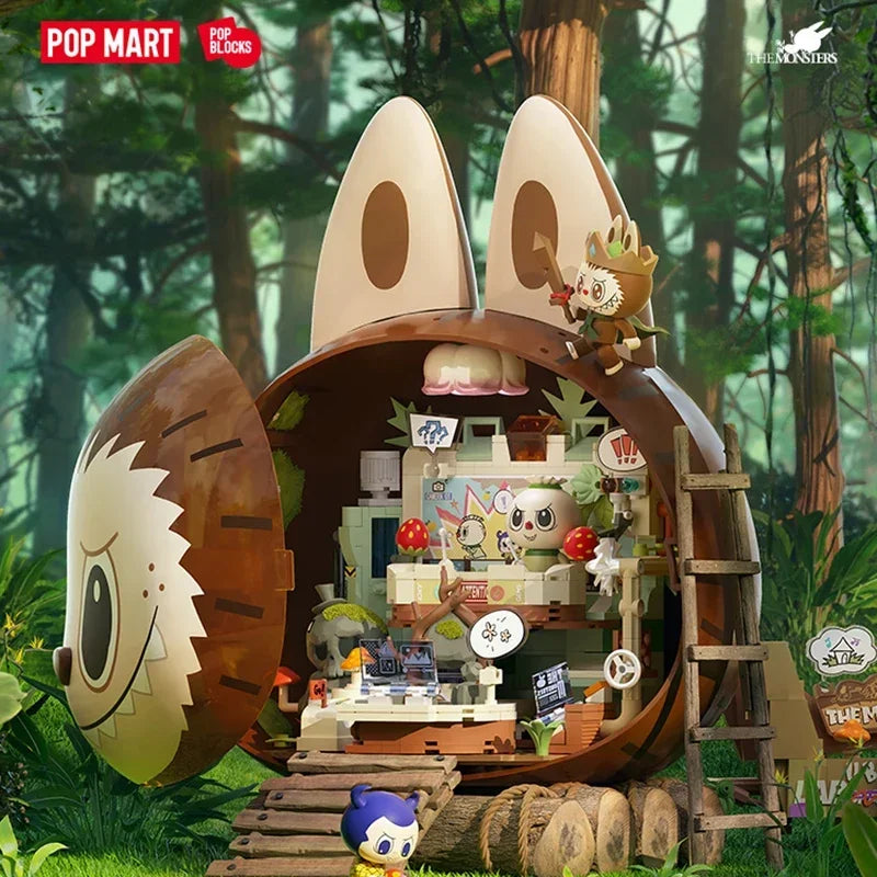 POPMART LABUBU THE MONSTERS Secret Forest Base Series of Building Blocks Blind Box Guess Bag Toys Doll Cute Anime Figure Gift