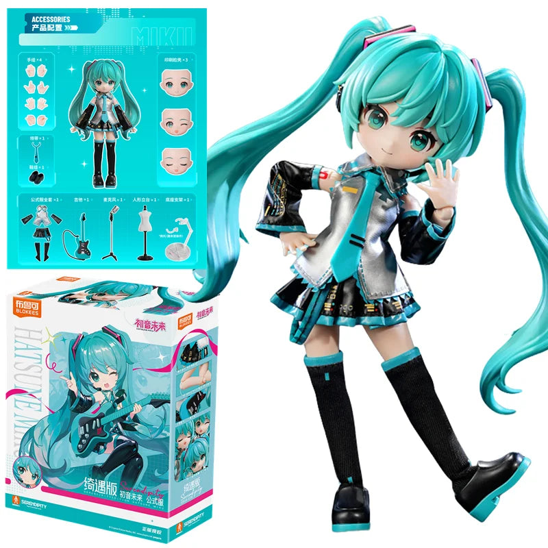 New Blokees Hatsune Miku Fantastics Series Building Block Cartoon Anime Assembly Figurine Ornament Collection Toy Birthday Gift