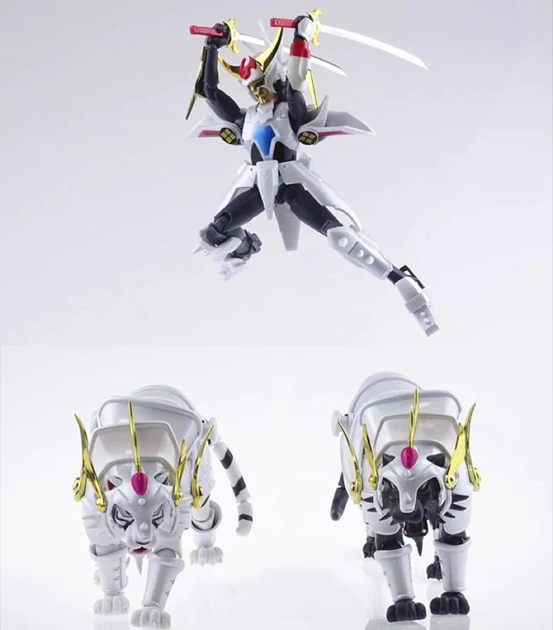 Koo Model Action Figure Yoroiden Samurai Troopers Ronin Warriors Black Flame King Black Tiger  Movable Alloy Anime Figure Toys
