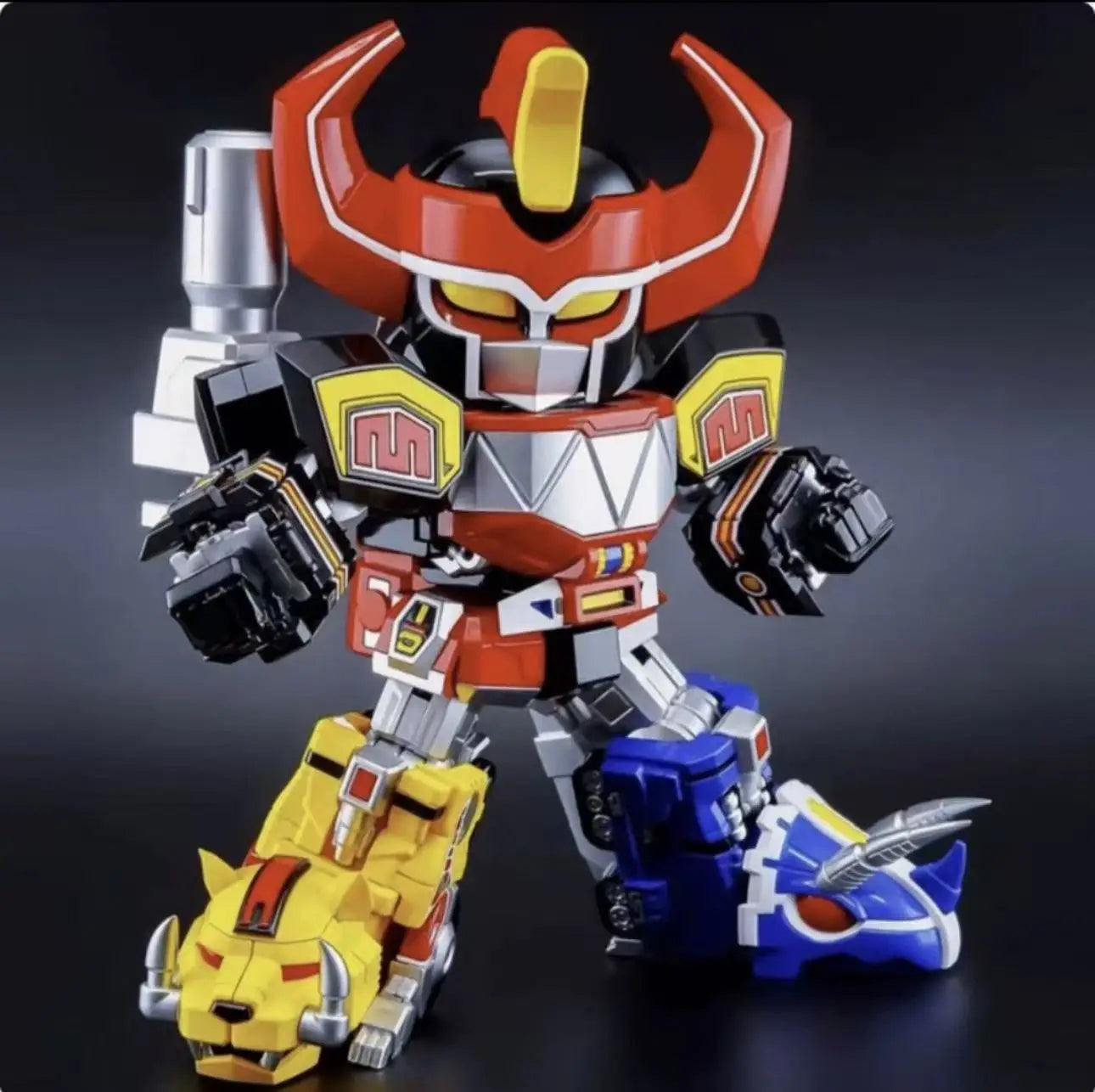In Stock 72 Hours Action Toys MIGHTY DEFORMED Power Rangers Megazord Mecha Movable Transform Toy Gift Collection