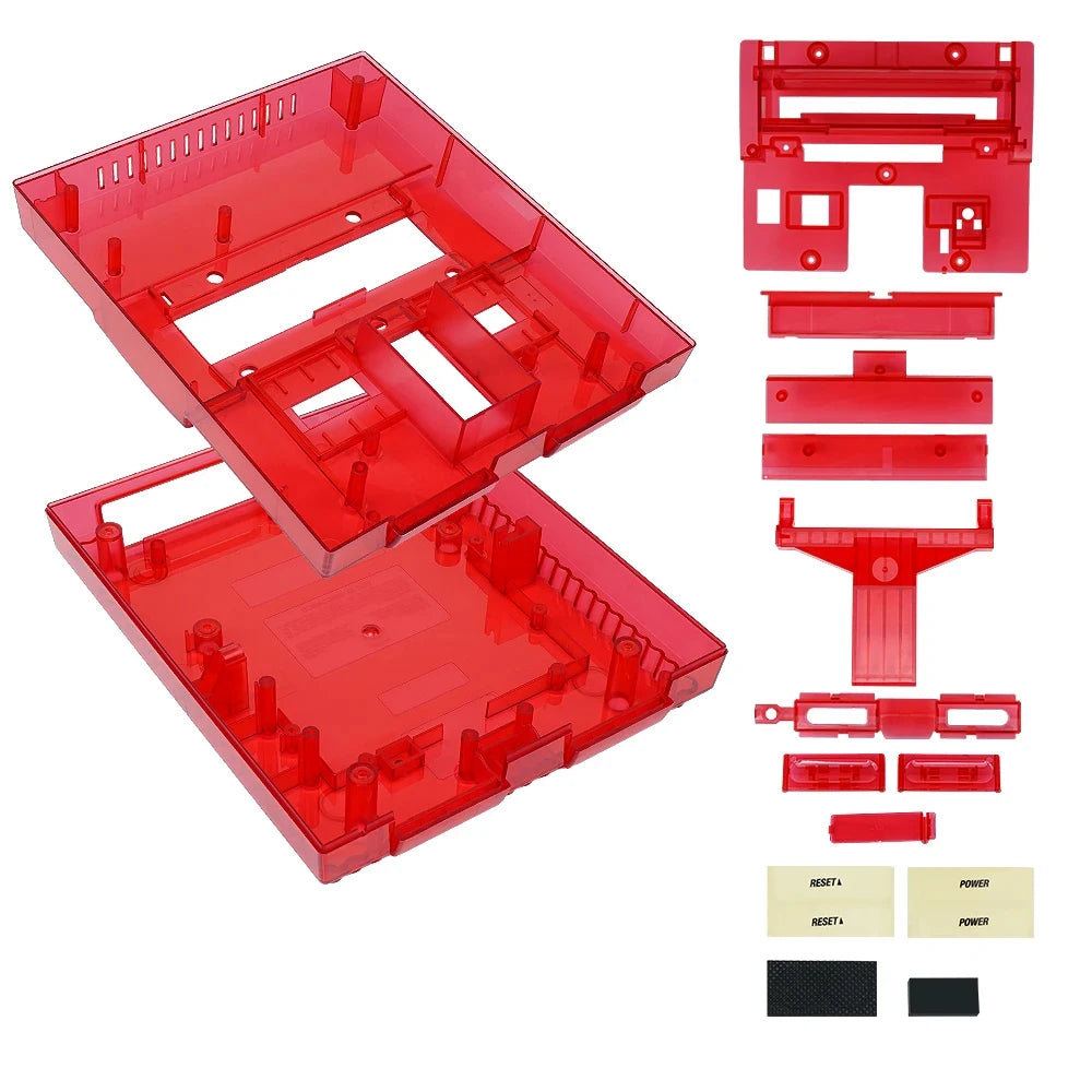 Bitfunx SNES Replacement Shell Transparent Case for Nintendo SNES SFC US Version Retro Gaming Consoles Translucent Black