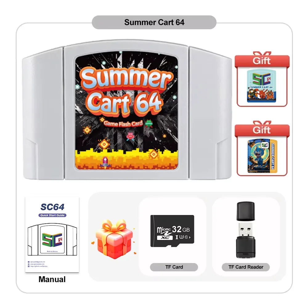 SummerCart64 Game Card For Nintendo 64 Game Cartridge For ED 64 Nintendo N64 Console