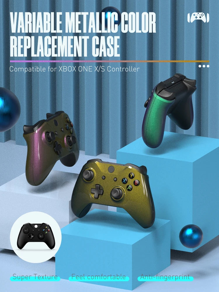 DATA FROG Chameleon-Frontplattenabdeckung für Xbox One Slim-Controller-Gehäuse, Ersatzteile mit Seitenschienen-Panel für Xbox One X