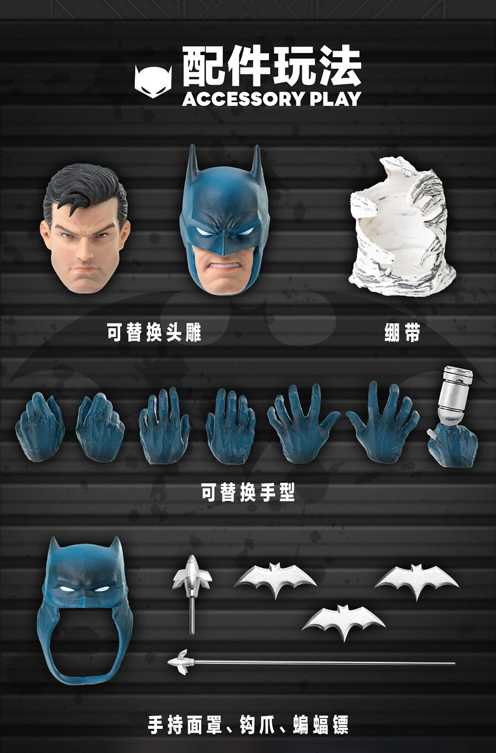New GONG DC Hero Batman Figures 1/12 Movable Assembly Doll Model 17.5CM Custom Collectible Ornament Boy Birthday Toy Gifts