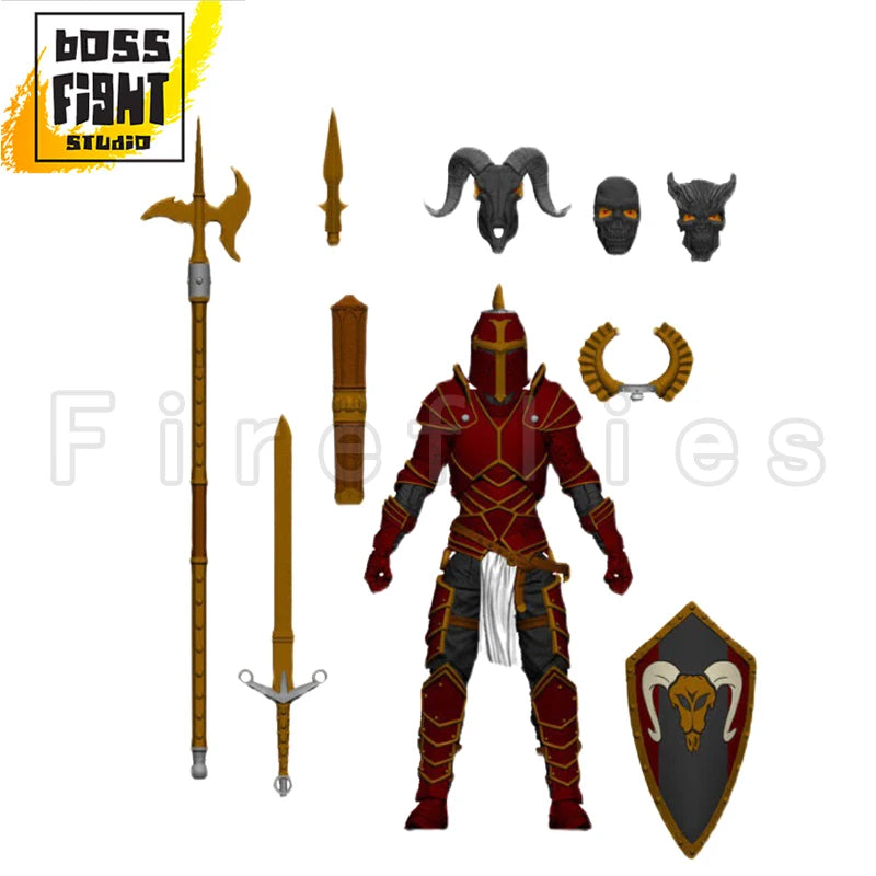 1/18 3.75inches Boss Fight Studio Action Figure Vitruvian H.A.C.K.S Series General Bah-sak Red Knight Toy