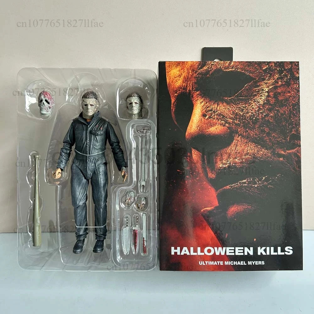 NECA фигурка на Майкъл Майърс с LED тиква Хелоуин II убива край на Майкъл Майърс Ultimate екшън фигурка Модел играчки Подвижна става