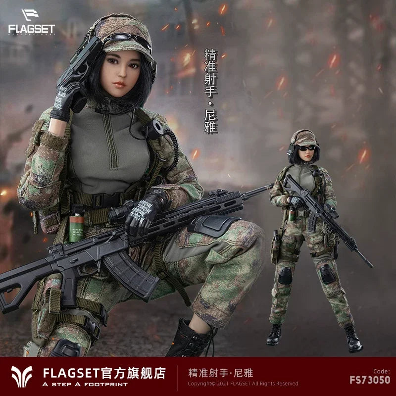 1/6 Scale Military Precision Shooter Nya Female Soldier Realistic Collectible Action Figure Model Toy For Hobbyists