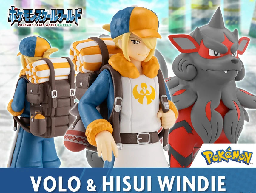 Original Bandai Candy Pokémon SCALE WORLD VOLO&HISUI WINDIE Toys Model Ornaments Statue