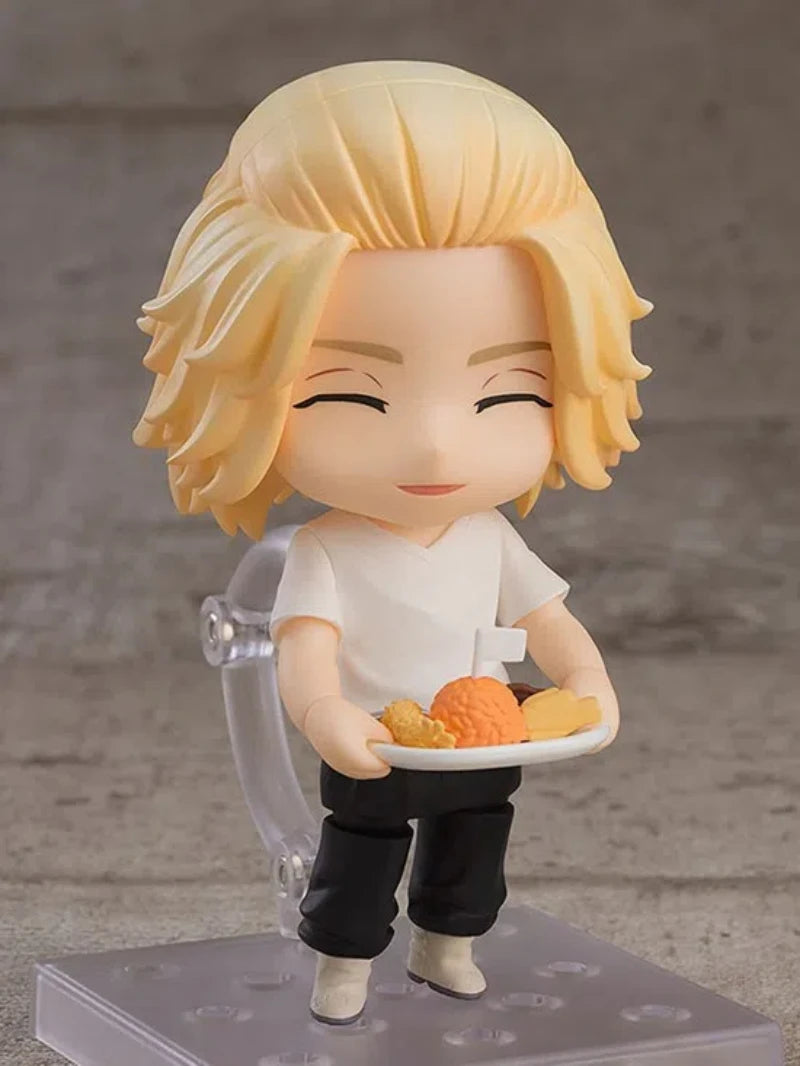 Anime Tokyo Revengers Manjiro Sano Draken Joint mobility Q-version Action Figure PVC Model Statue doll Toy Desk Decor Gift boxed