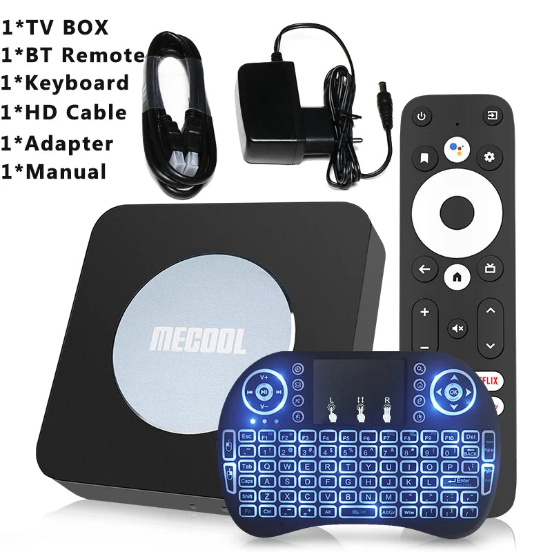 Mecool KM2/KM2 plus 4K Android TV Box Amlogic S905X4 2GB 16GB USB3.0 100M LAN 2.4G 5G WiFi doby atmos Audio TV BOX 2025 new