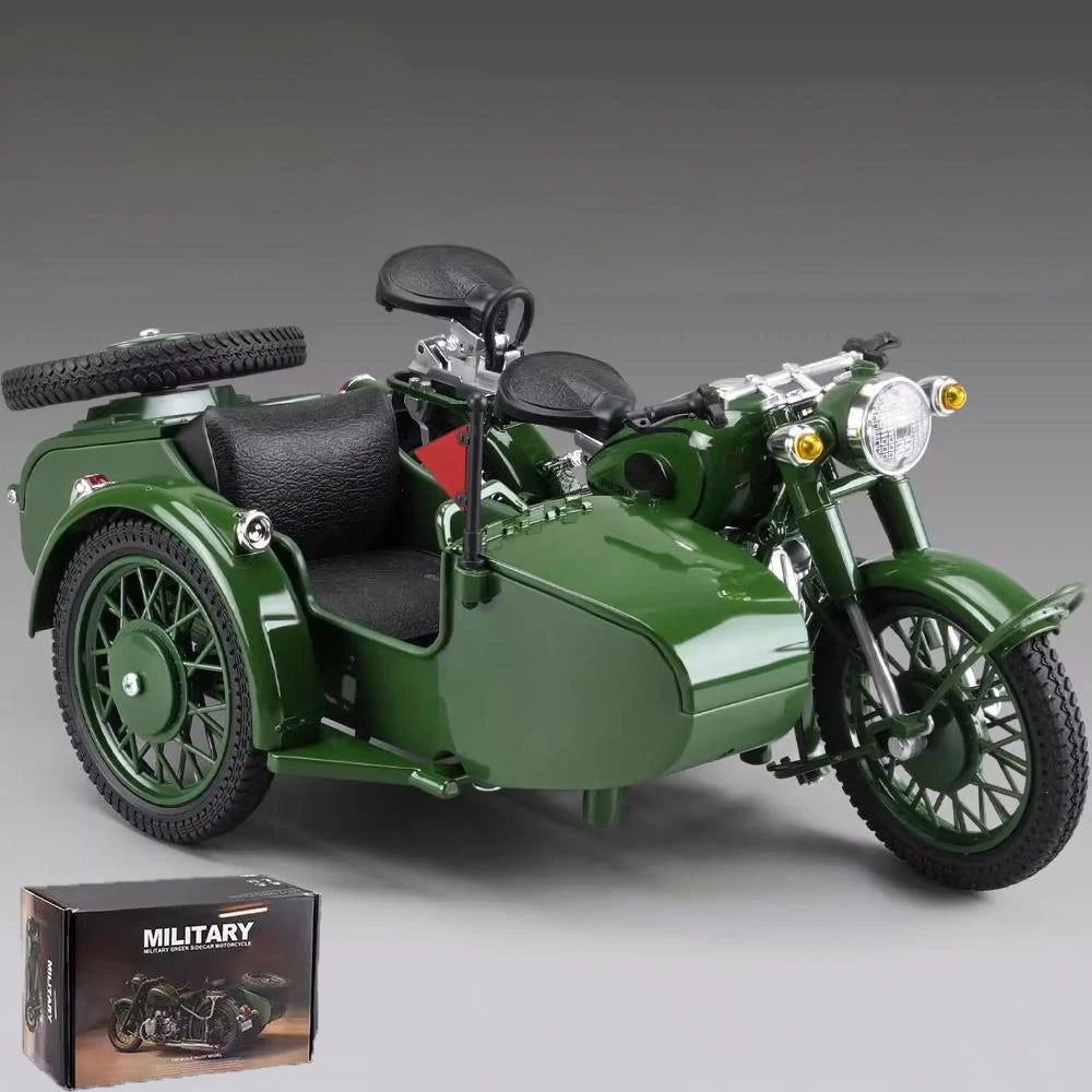 1:10 Ural M72 USSR Sidecar Motorcycle Alloy Metal Diecast Model Motorcycle Auto Sales Store Front Desk Display Decorations Gifts