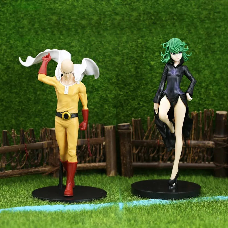 18CM Anime ONE PUNCH-MAN Figure Bald Saitama Tatsumaki Standing Figure Model Toy Static Collection Desktop Ornaments Dolls
