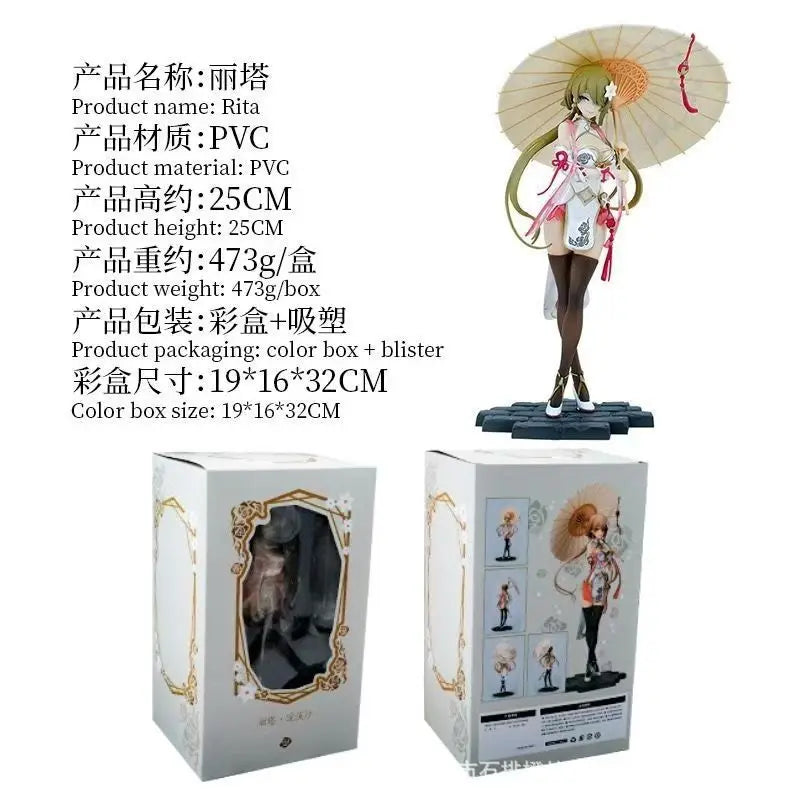 Anime-Figur 25 cm Honkai Impact 3 Rita Rossweisse Huanxisha Cheongsam Sexy Model Dolls Spielzeug Fangeschenk Sammlerstück PVC-Actionfigur