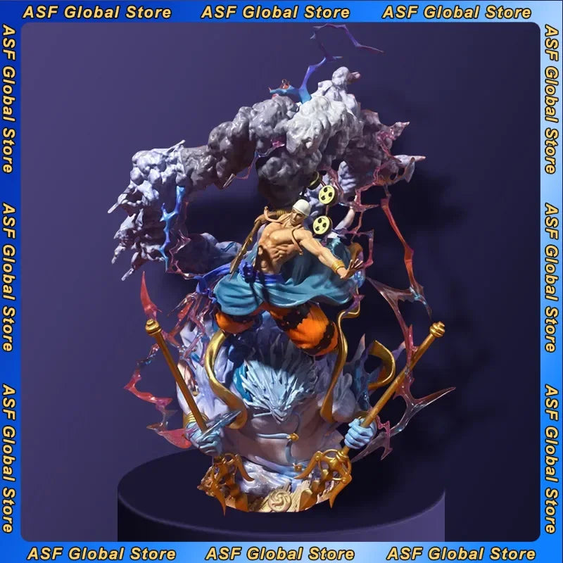 36 cm ONE PIECE Anime Peripheral Oka Shichibukai Enel Thor Figur GK Modell PVC Statue Zimmer Dekoration Ornamente Sammlung Geschenke