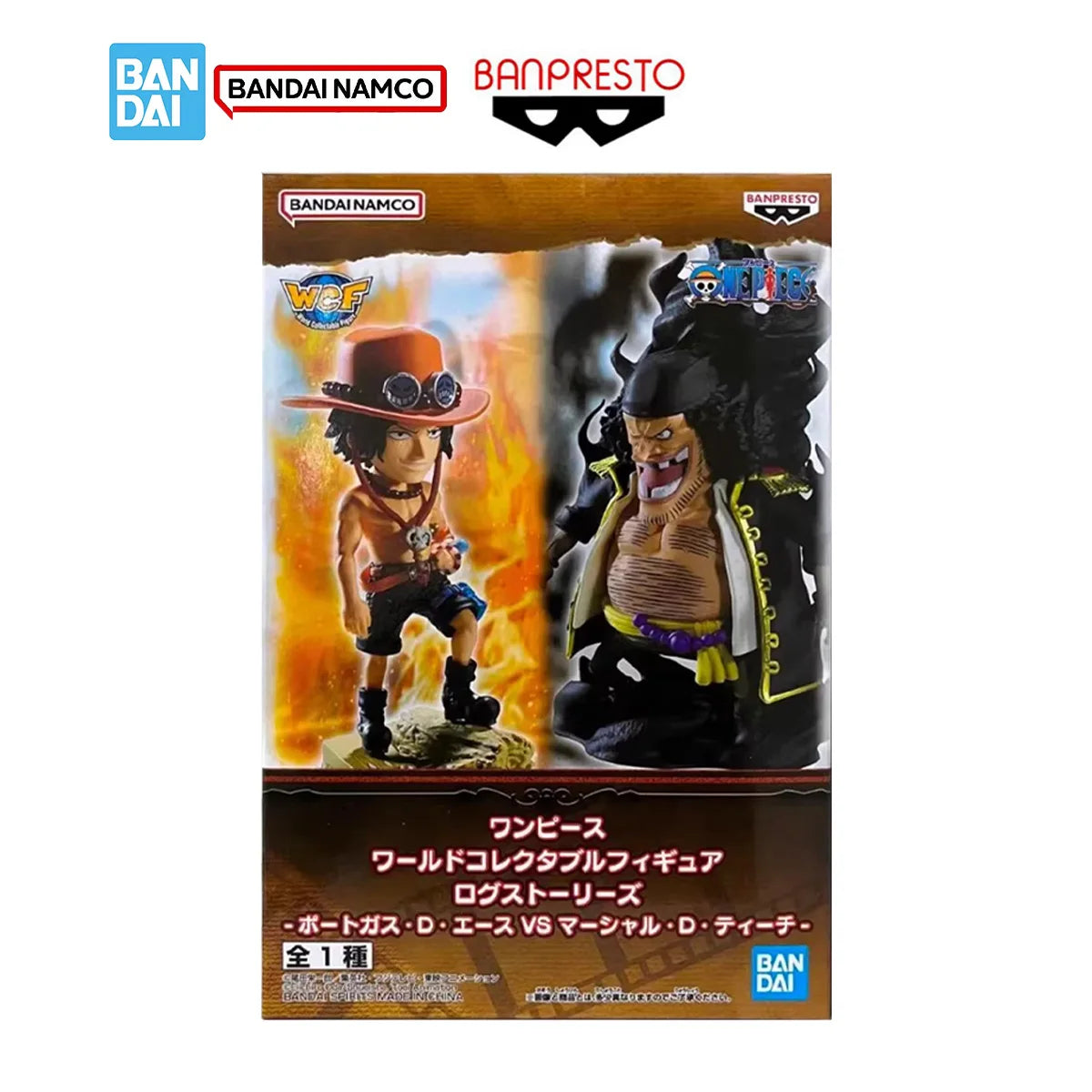 Bandai Banpresto One Piece Genuine Model Kit WCF Log Stories Portgas·D· Ace VS Marshall·D·Teach Action Figures Model Boys Toys