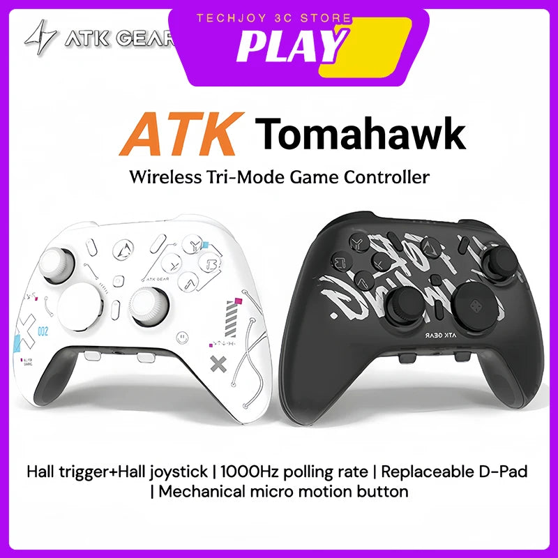ATK Tomahawk Wireless Game Controller Tri-Mode 1000Hz Return Rate Gampad for Switch2 Pc XBox NS2 Android IOS Hall Rocker/Trigger