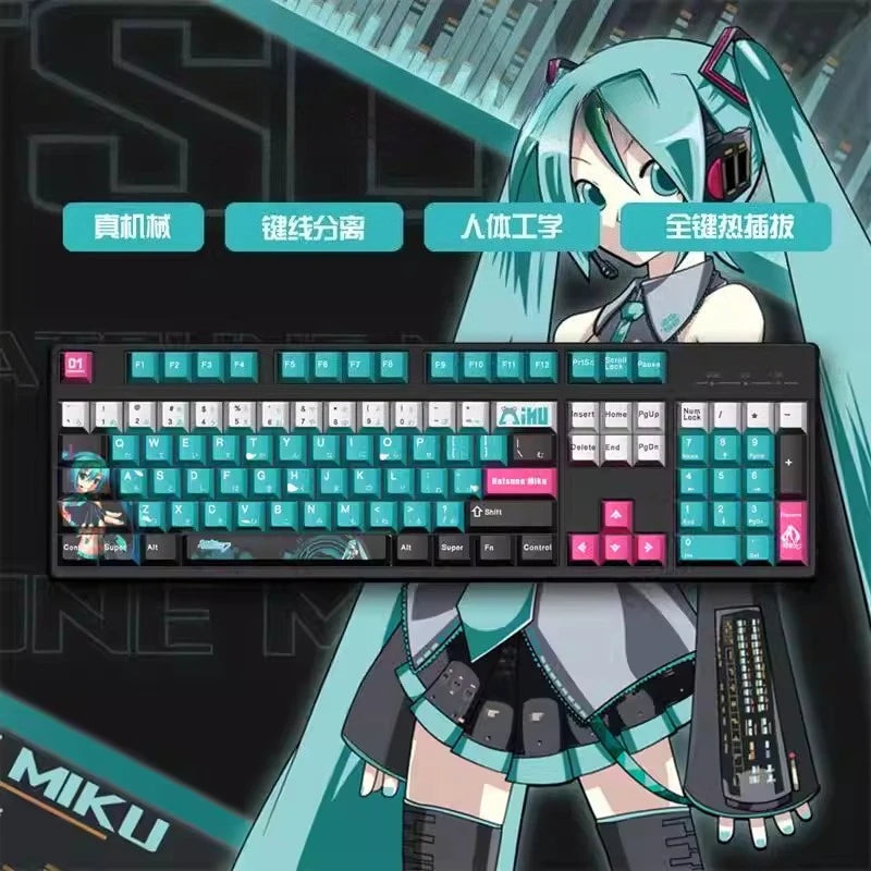 Anime Theme Mechanical Keyboard Cosplay Hatsune Miku Chopper Ayanami Rei Figure Gaming Keyboard Boys Gifts
