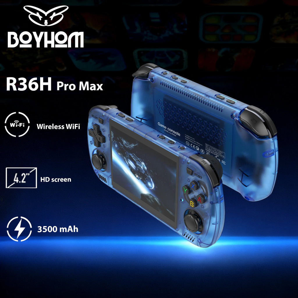 Neu verbessert! WLAN-Funktion, 4,2-Zoll-HD-IPS-Bildschirm, Handheld-Konsole R36H Pro Max, 3500-mAh-Akku für lange Laufzeit, tragbarer Videoplayer