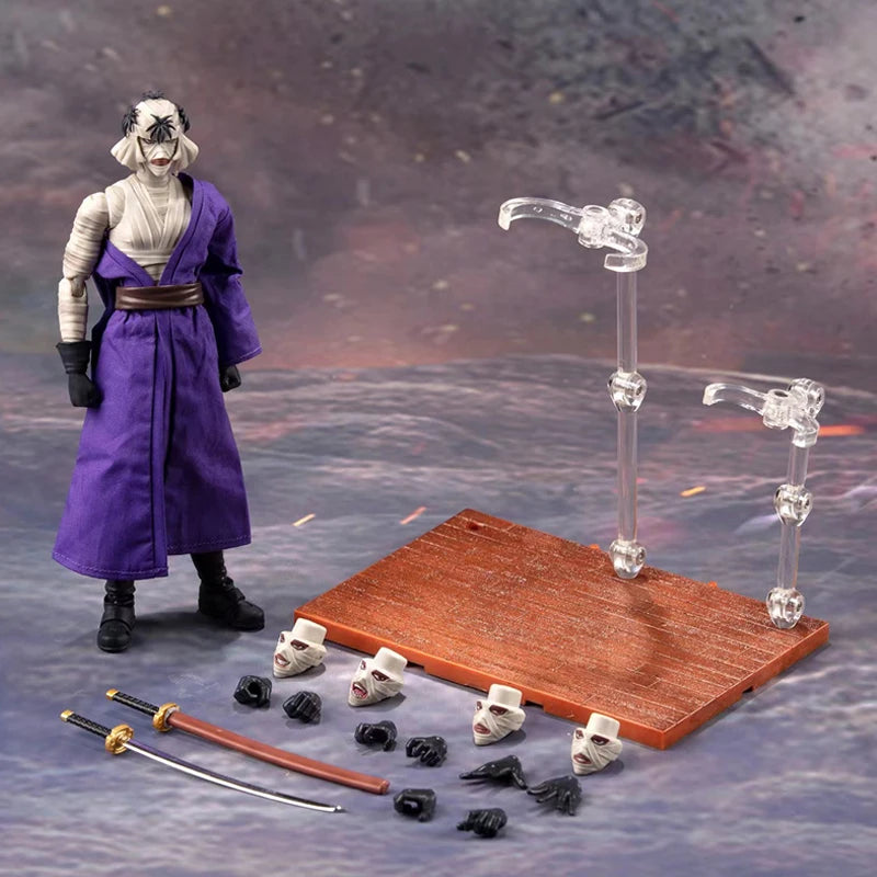 Dasin/Great Toys/GT Rurouni Kenshin Himura Sagara Sanosuke Shishio Makoto SHF 1/12 16cm/6 inch PVC Action Figure Model In Stock