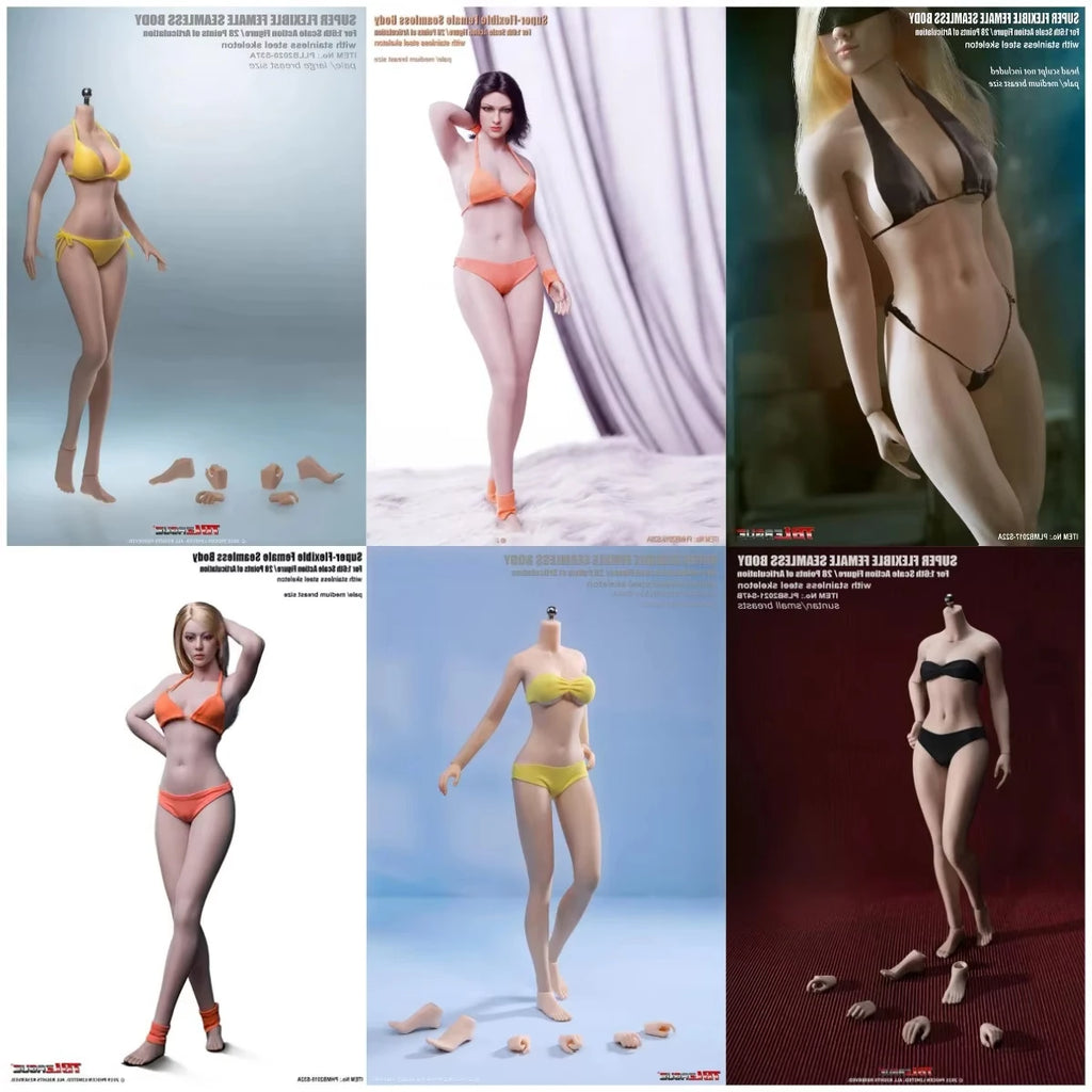 TBL S04 S01 S19 1/6 Female Super-flexible Body Doll Phicen Stainless Steel Skeleton Suntan Pale Large/small Breast Action Figure