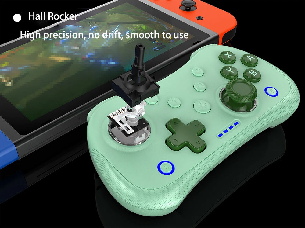Multi-Functional Wireless Game MINI Gamepad for Switch with RGB Lights and Hall Rocker