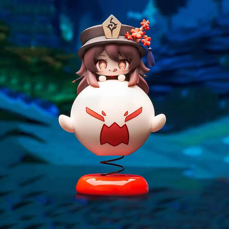 10 cm große Genshin Impact Hu Tao Actionfigur, Cartoon-PVC-Mädchen, Modell Q Edition, niedliche Dekoration, Sammlerstück, Schreibtischdekoration, Geschenk, Spielzeug