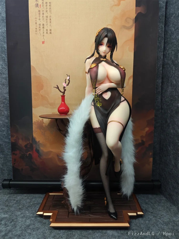 BearPanda 1/6 Scale Anime Figure Phoenix Coming Qipao Series Real Stockings Follow Eyes Temperature Sensitive Paint Furry Shawl