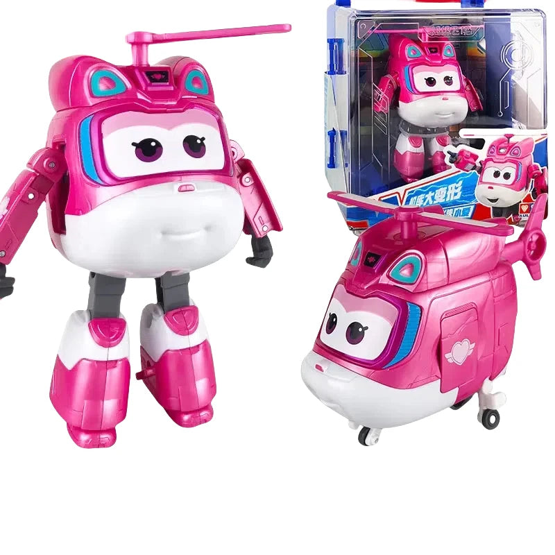 Hot New Super Wings Large Transformation Anime Transformation Flat Robot Action Character Transformation Toy Children'S Gift