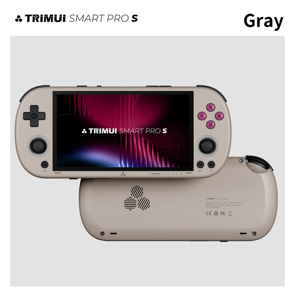 TRIMUI SMART PRO S Portable Gaming Console, 4.96-inch IPS Screen,5000mAh Battery RGB Illuminated Joystick，ON Card/64G/128GGifts