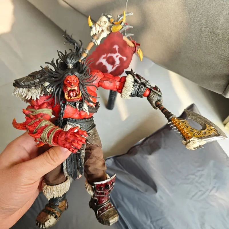 Hero Toys Grommash Hellscream Orc Tribe Chieftain Action Figure Fel Energy Warrior Posable Collectible for Fantasy Fans