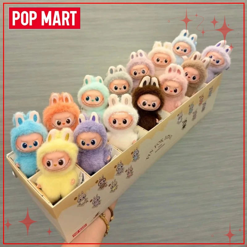 POPMART Чудовищата Лабубу V4 Pin for Love Series Blind Box Vinyl Face Plush Doll Visual Keyring Toy Коледни подаръци