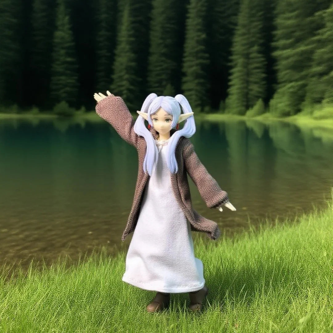 Beyond Journey's End Shf Anime Series Frieren Handmade Magic Makes Coat and Scarf Suitable for 1/12 Size Movable Humanoid Toys