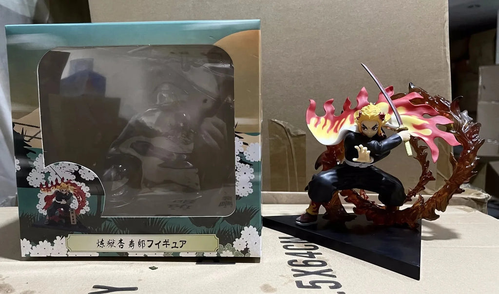 20CM Demon Slayer Аниме Фигурка Възпаление Hashira Rengoku Kyoujurou Възрастен Екшън Фигурка Колекция Орнаменти Модел Кукла Подаръчни Играчки