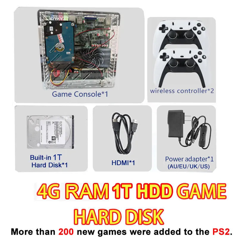 LZAKMR I3-3110M Retro Super Console U7 2T HDD over 70000+ Classic Games For Wii PS2 SS DC PSP GameCube Plug and Play on TV