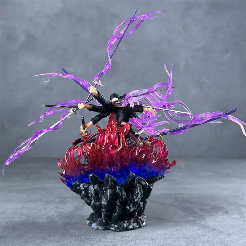 One Piece Аниме Фигурка 24см Ророноа Зоро Gk Три глави и шест ръце девет ножа Flow Ashura PVC екшън фигурка Модел играчки