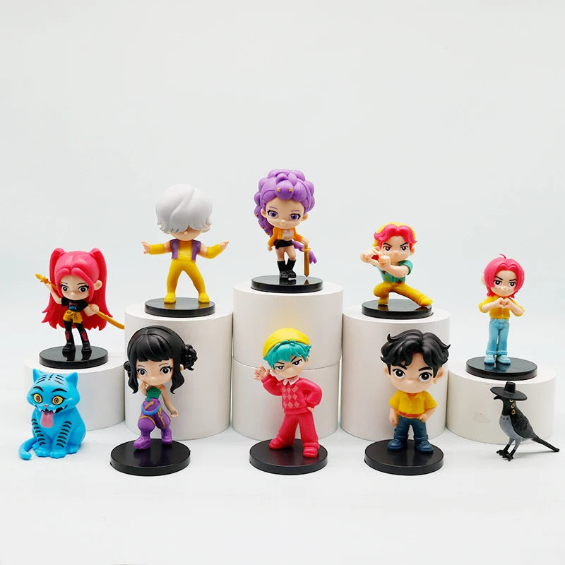 10pcs/Set Q Version Demon Hunters Action Figure PVC Toy Derpys Rumi Mira Zoey Sussy Figurine Doll For Fans Gift Childen Gift