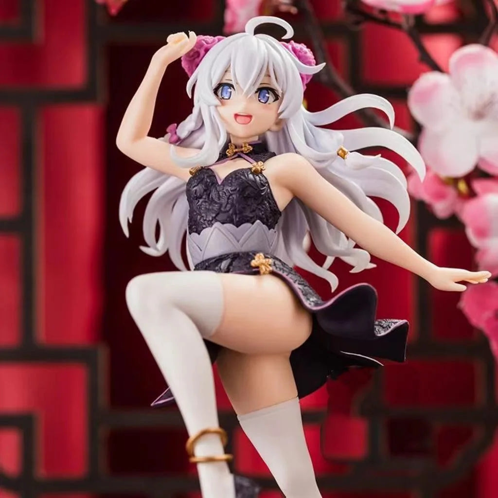 The Journey of Elaina Anime Figures Kimono Cheongsam Elaina Doll Action Figure PVC Model Collect Toys for Children Birthday Gift