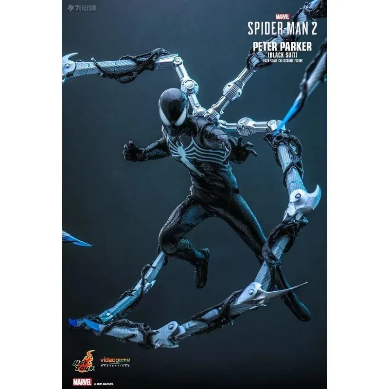 HOT TOYS Original HT 1/6 Scale VGM056 Marvel's Spider-Man 2 Peter Parker (Black Suit) Action Figure Collectible Model Toys