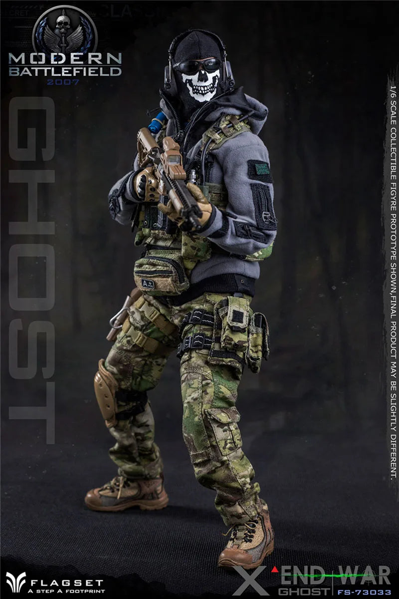 In Stock FLAGSET 73033 1/6 Ghost Team Mask Design Man Soldier Model Moder Battlefield 2007 Movie Role Original 12" Action Figure
