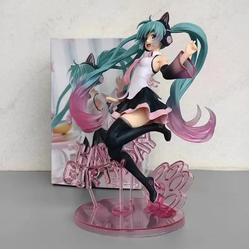 Anime-Figurensammlung: Hatsune Miku-Statuenfiguren und Case-Widget