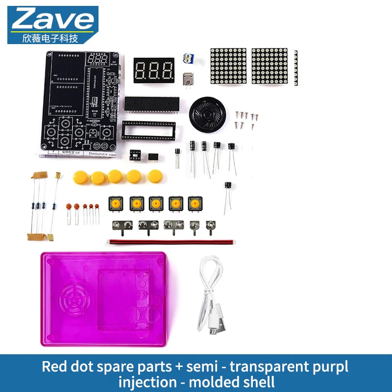 Pixel Game Console Making Kit: 51 Single - Chip Microcomputer Tetris Puzzle Game Electronic DIY Welding Practice
