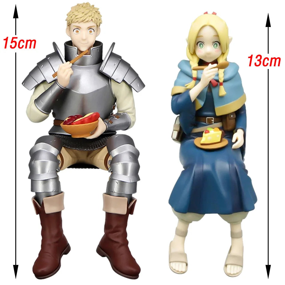 13-15CM Anime Dungeon Laios And Meshi Marcille Donato Figure sit Delicious in Dungeon PVC Model Toy Gift Action Figure Doll