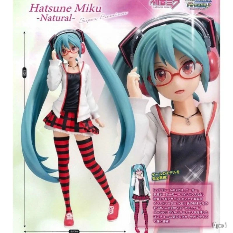 SEGA Original Genuine Project DIVA Arcade Future Tone Hatsune Miku SPM Figure Natural Ver 24cm Collections Model Figure Toy Gift