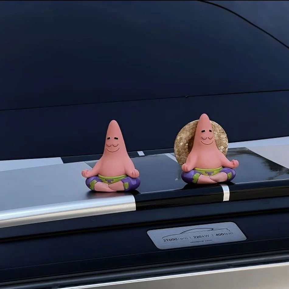 9CM SpongeBob SquarePants ‌Patrick Star‌ PVC Figurines Doll Funny Ornaments SpongeBob SquarePants Kids Car Toys Decor Toy