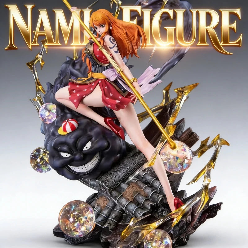One Piece Nami GK Figure, Straw Hat Pirates Collectible Statue, Desktop Decoration & Display Model Gift for Anime Fans