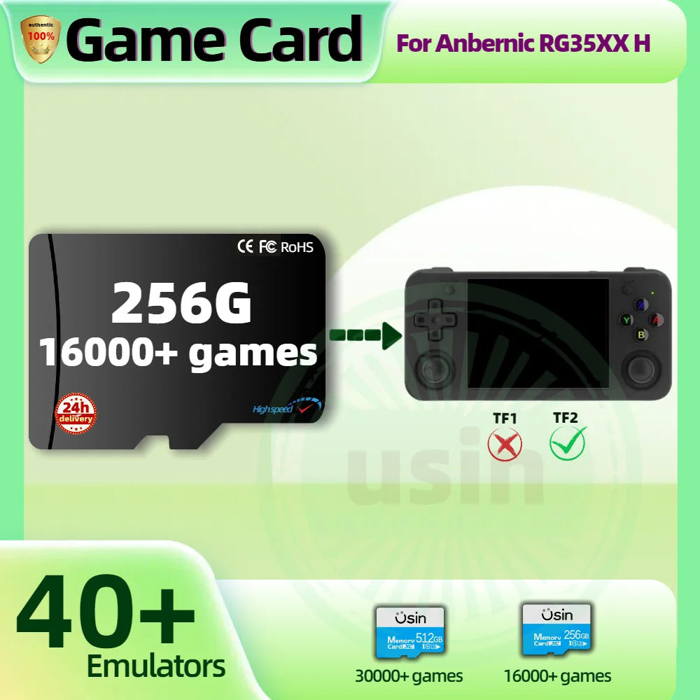 Game TF Card For Anbernic RG35XX H RG35XXH Plug&play Pre-install Retro Games PSP PS1 Memory Handheld Gaming SD Card System Card
