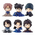 Anime Detective Conan q-version Mini Sitting posture Action Figure PVC Model Toys Doll Car ornament decoration Collectible Gifts